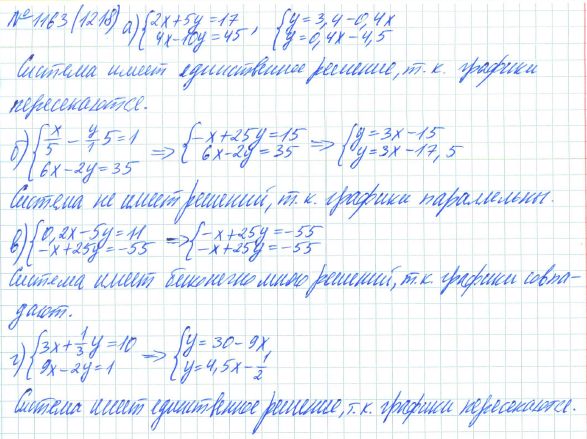 Ответ к задаче № 1163 (1218) - Рабочая тетрадь Макарычев Ю.Н., Миндюк Н.Г., Нешков К.И., гдз по алгебре 7 класс